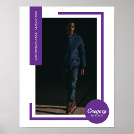 紫色の写真のモダン卒業 ポスター