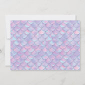 紫色の写真の私たちの小さな人魚のすべての年齢誕生日 招待状 (裏面)