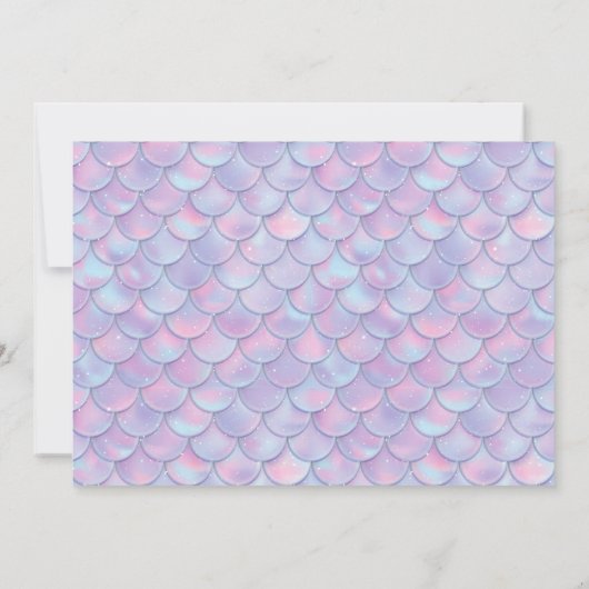 紫色の写真の私たちの小さな人魚のすべての年齢誕生日 招待状 (裏面)