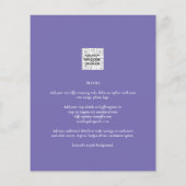 紫色の写真の結婚式の招待QRコード救日付 (裏面)