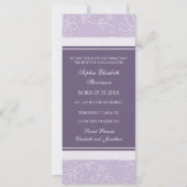 紫色の写真テンプレートの新生児の誕生の発表 案内状 (裏面)