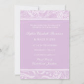 紫色の写真テンプレートの新生児の誕生の発表 案内状 (裏面)