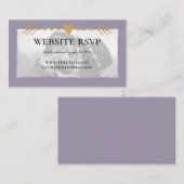 紫色の写真モダン金ゴールドハートWebサイトRSVP エンクロージャーカード (正面/裏面)