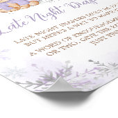 紫色の冬のクマ赤ちゃんシャワー深夜おむつ ポスター (角)