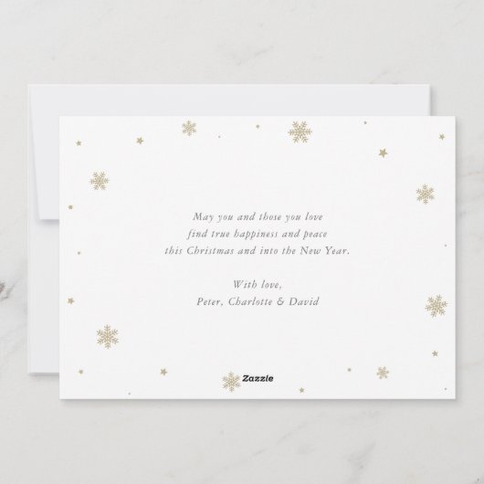 紫色の冬のシーントナディアサンタクロース シーズンカード (裏面)