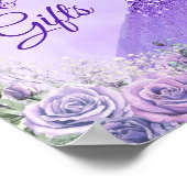 紫色の冬のスノーフレークのミスキンスのカードのギフト ポスター (角)