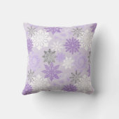 紫色の冬のスノーフレークパーソナライズされたベビー写真 クッション (裏面)