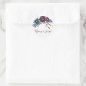 紫色の冬のフローラエレガントな結婚式の好意シール ラウンドシール (バッグ)