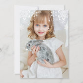 紫色の冬のプール誕生日パーティーの写真 招待状 (裏面)