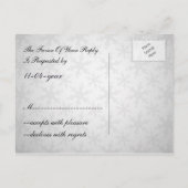 紫色の冬の結婚式の出欠カード インビテーションポストカード (裏面)