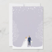 紫色の冬の結婚式招待状 招待状 (裏面)