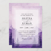 紫色の冬の結婚式招待状 招待状 (正面/裏面)