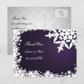 紫色の冬の結婚式 ポストカード (正面/裏面)