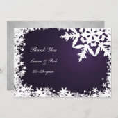 紫色の冬の結婚式 招待状 (正面/裏面)
