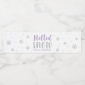 紫色の冬の誕生日パーティウォーターボトルラベル ペットボトルラベル (シングルラベル)