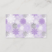 紫色の冬の赤ちゃんシャワーおむつラッフルチケット エンクロージャーカード (裏面)