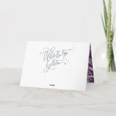 紫色の冬モダン林写真数々のクリスマス カード (裏面)