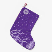 紫色の冬 スモールクリスマスストッキング (正面 (吊り時))