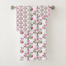 紫色の刺繍されたルックフラワーパターンカントリー