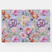 紫色の刺繍された花マクシマ結婚リスト ゲストブック (裏面)