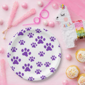 紫色の前刷り ペーパープレート (パーティー)