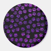 紫色の前足、グリッターの前足、紫のグリッター、犬 マグネット (正面)