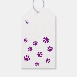 紫色の前部印刷パターン ギフトタグ