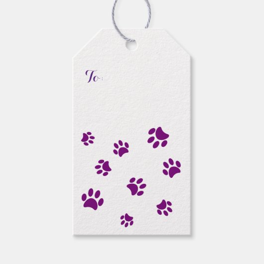 紫色の前部印刷パターン ギフトタグ (正面)