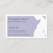 紫色の助産師Doula妊婦シルエット 名刺 (正面)