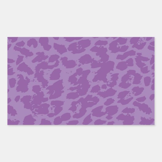 紫色の動物斑 長方形シール (正面)