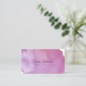 紫色の勾配の水彩画の名刺 名刺 (スタンド正面)