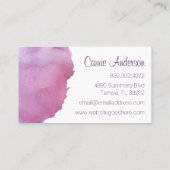 紫色の勾配の水彩画の名刺 名刺 (裏面)