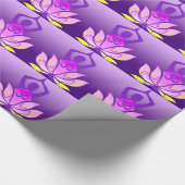 紫色の勾配のOmのはすの花のヨガの姿勢 ラッピングペーパー (角)