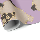 紫色の包装紙の間抜けな太字のヒツジ ラッピングペーパー (ロールコーナー)