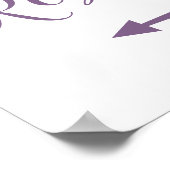 紫色の化粧室の矢印記号 – 離れ矢印の方向 ポスター (角)