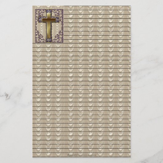 紫色の十字によって並べられる静止した 便箋 (正面)