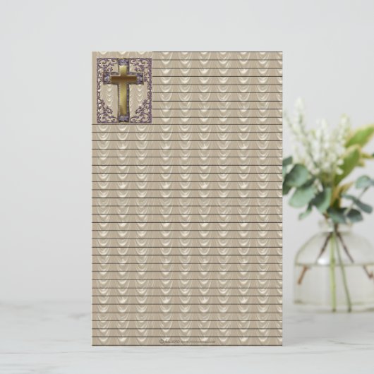 紫色の十字によって並べられる静止した 便箋 (スタンド正面)