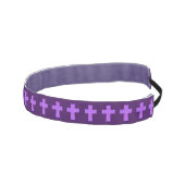 紫色の十字のキリスト教の記号の信頼の宗教 アスレチックヘッドバンド (右)