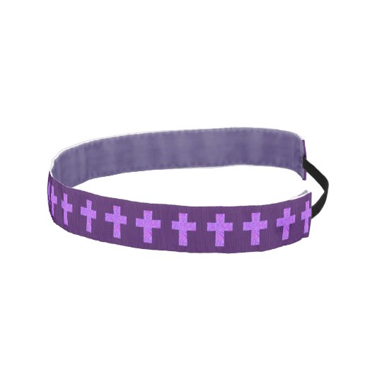 紫色の十字のキリスト教の記号の信頼の宗教 アスレチックヘッドバンド (右)