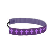 紫色の十字のキリスト教の記号の信頼の宗教 アスレチックヘッドバンド (左)