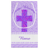 紫色の十字のキリスト教の記号の信頼イースター スモールペーパーバッグ (裏面)