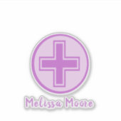 紫色の十字のデザインのヘルスケアの医学アイコン シール (正面)