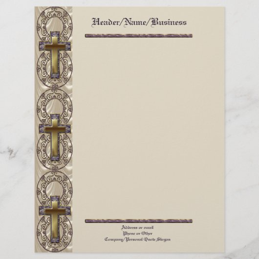 紫色の十字レターヘッド レターヘッド (正面)