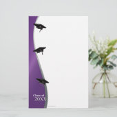 紫色の卒業のノートのペーパー文房具 便箋 (スタンド正面)