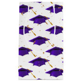 紫色の卒業キャップと紙吹雪 スモールペーパーバッグ (正面)