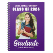 紫色の卒業写真のモダン卒業 ノートブック (正面)