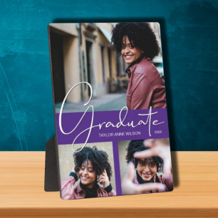 紫色の卒業写真コラージュ フォトプラーク