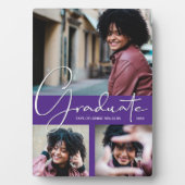 紫色の卒業写真コラージュ フォトプラーク (正面)