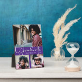 紫色の卒業写真コラージュ フォトプラーク (側面)