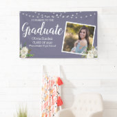 紫色の卒業写真フローラストリングライト 横断幕 (インサイチュ)